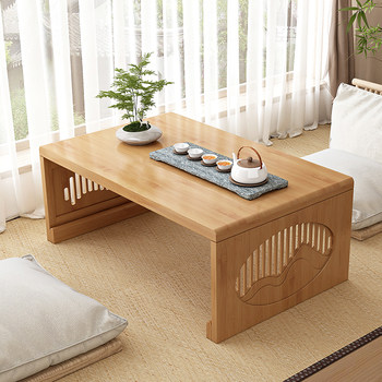 Foldable Table for Home Use, Bay Window Table, No Installation Needed, Small Coffee Table, Low Table for Windowsill/Balcony, Homework Table, Dining Table