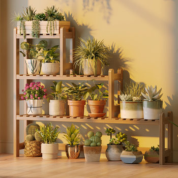 Flower Stand, Floor-Standing Flower Pot Rack for Living Room, Space-Saving Flower Stand, Outdoor Courtyard Storage Rack, Storage Rack