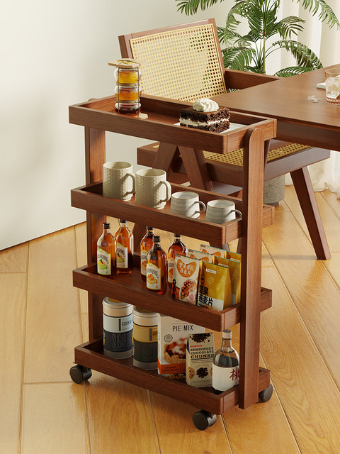 Simple Multi-Layer Movable Trolley, Living Room and Office Storage Rack, Wheeled Organizer Rack, Under-Desk Storage Rack