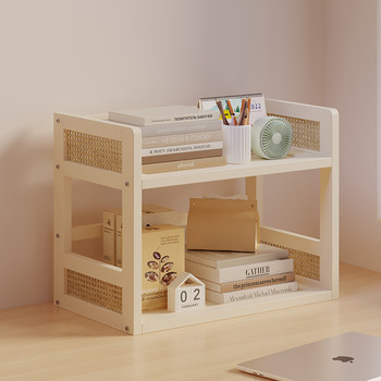 Desktop Small Bookshelf Storage Rack for Office Desk Organization, Living Room Dining Table Top Multi-Layered Placement, Simple Design