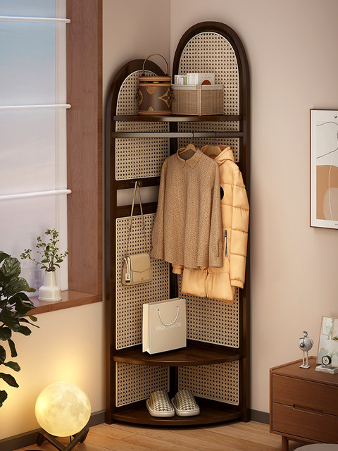 Floor-Standing Bedroom Home Use Fixed Horseshoe-Shaped Clothes Storage Rack, Simple and Luxurious Single-Rod Coat Rack for Living Room