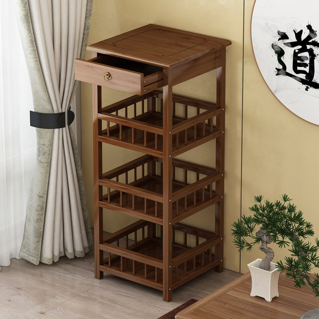 Office Decoration Corner Table, Tea and Tea Leaf Storage Rack, Small Tea Table, Tea Set, Tea Table, Tea Brewing Table, Living Room, Modern and Simple