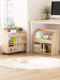 Solid Wood Under-Desk Integrated Floor-Standing Bookshelf, Movable Storage Rack, Multi-Functional Storage Cabinet, Office Workstation Small Bookcase
