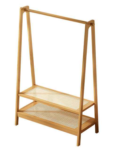 Simple Solid Wood Coat Rack Bedside Hanger Storage Rack Multifunctional Clothes Hanger Storage Organizer Small Clothes Rack