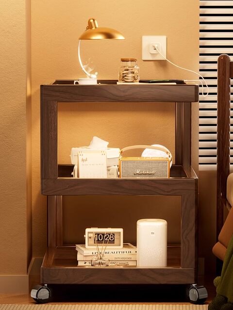 Medieval-Style Bedroom Bedside Cabinet, Home Bedroom Bedside Storage Rack, Movable Storage Cabinet, 2026 New Hot Model
