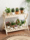Solid Wood Small Flower Stand Multi-Layer Cross-Shaped Storage Rack Indoor Living Room Balcony Flower Stand Floor-Standing Storage Flower Rack