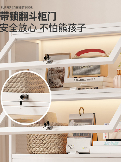 Lockable Floor-Standing Display Cabinet for Figures, Model Cabinet, Toy Cabinet, White Acrylic Transparent Dust-Proof Display Shelf