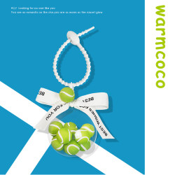 warmcoco ຕົ້ນສະບັບອອກແບບງາມ tennis ປາດຖະຫນາຖົງບານ pendant ຂອງຂວັນຕົບແຕ່ງເຄື່ອງທີ່ລະນຶກ