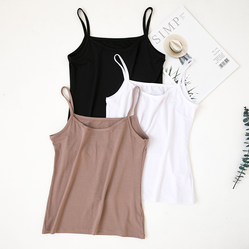 Modal camisole vest female short slim slim large size coat spring summer with students black base shirt