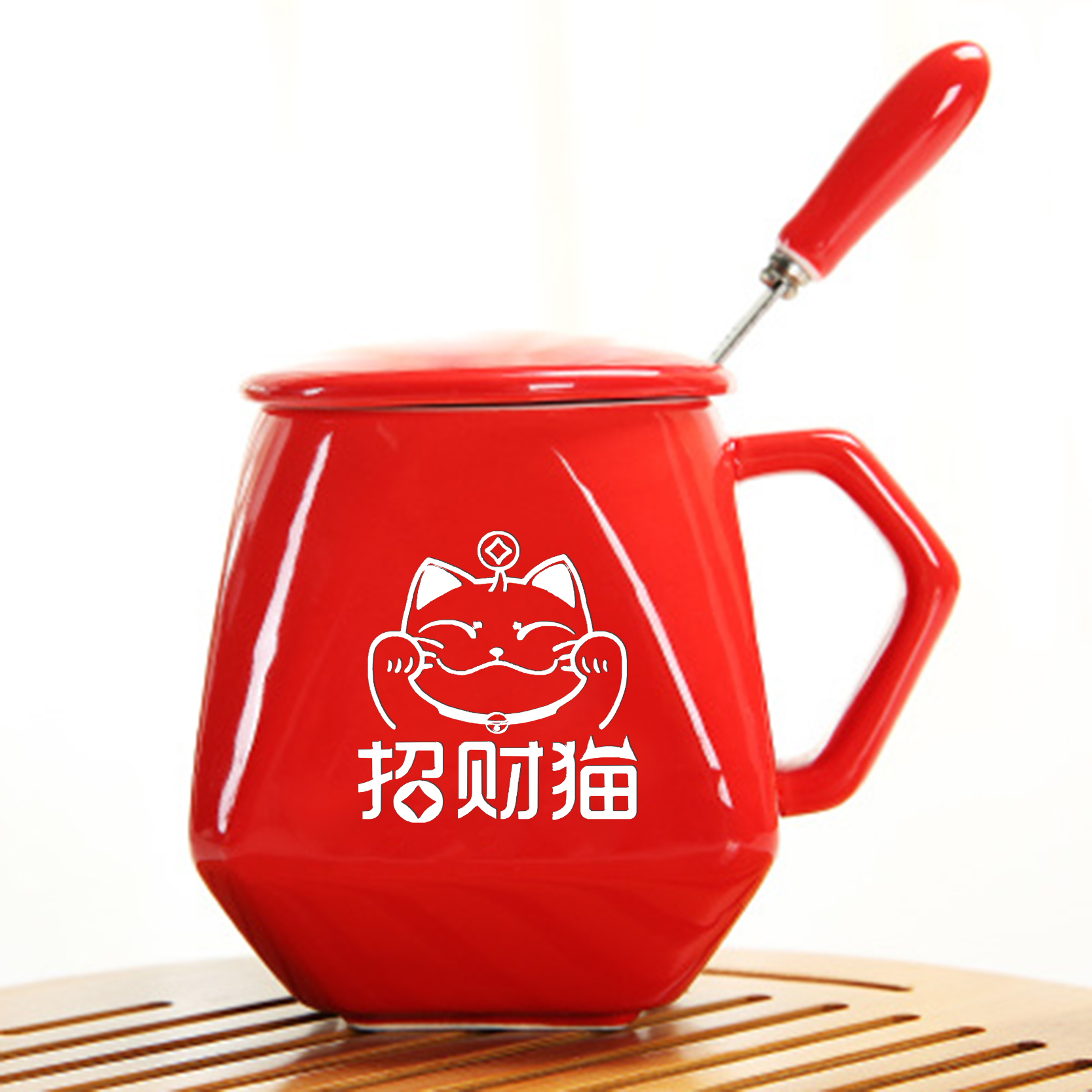 Plutus cat creative cartoon ceramic coffee cup milk cup contracted household spoon lovers custom mark cup with cover