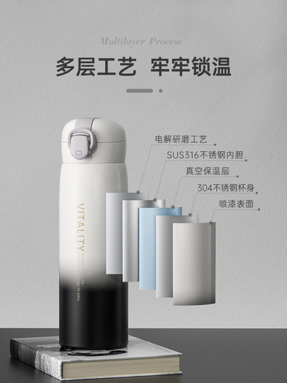 Taosen Direct Drinking Insulated Water Bottle for Boys, Large Capacity, Men's Style, 316 Stainless Steel, for Junior High School Students, High-End Feel, 2026