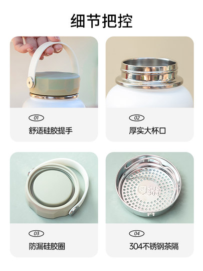 Extra-Large Capacity Screw-Cap Thermos Cup for Women, High-Looking and Portable Outdoor Water Bottle, ins Style, Simple New Water Bottle