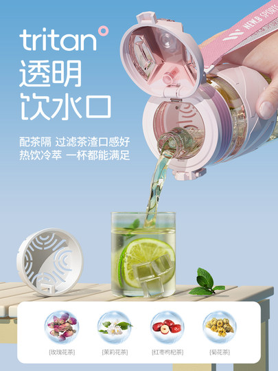 Tao Forest High-Quality Tritan Water Bottle for Girls, Suitable for School, Cycling, Fitness, Portable Sports, 2026 New Model