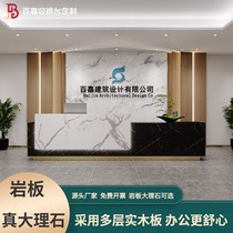 Company real marble front desk hotel slate cashier desk office area bar modern simple beauty salon reception desk