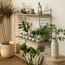 SINKOU wall shelf ins Wind iron flower stand Nordic simple multi-level floor shelf kitchen storage rack