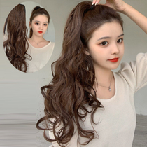 Wig female long tail strap long curls large wave braids net red high horse tail invisible hair tail