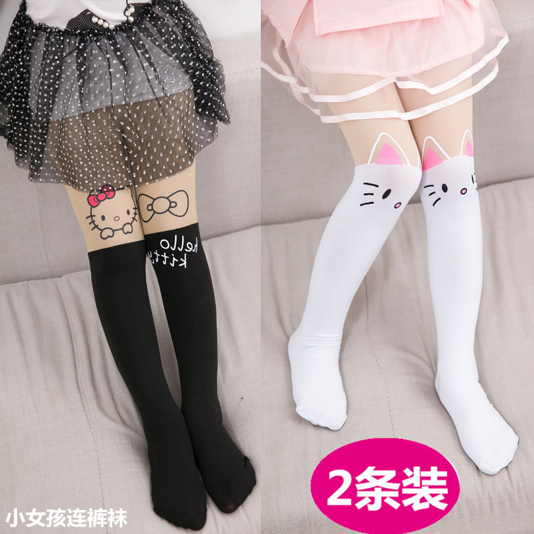 Children Dance Socks Girl Pants Socks Spring Autumn Long Barrel Silk Stockings Summer Thin Baby Inner Lap Pants Socks 3-5-7-9-12 years old