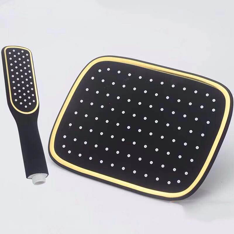 Black Gold Pressurized Shower Shower Shower Nozzle Bathroom Bath Stainless Steel 8 Inch 9 Inch Lotus Shower Head Accessories Square Spray Gun