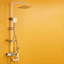 Eurobathrooms Square Shower Shower Faucet TAP SUIT ANTI-SPRAY NOZZLE HOT AND COLD PLATINUM COLOR FULL COPPER STRIP SPRAY GUN