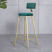 Nordic bar chair home tall stool backrest front desk chair modern simple light luxury bar chair beauty bar stool