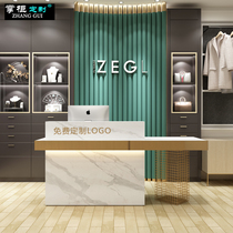 Clothing store cash register shop small imitation marble counter simple modern bar beauty salon front desk reception desk