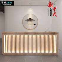 Simple Chinese cash register health maintenance hall Japanese bar clothing store yoga salon beauty salon company front desk reception desk