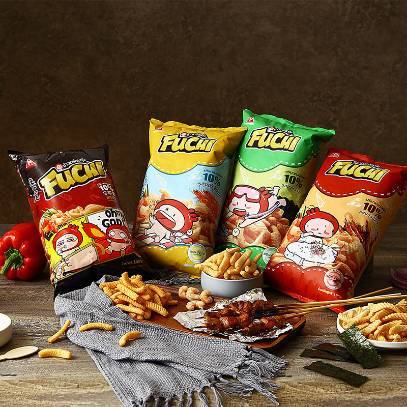 FUCHI rich in shrimp strips 4 bagged oversized non-fried net red Thai imported snacks snack Li Jiaqi
