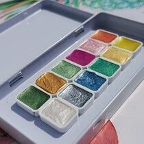 Pearlescent Watercolor Paint Solid Split Up Small Clear New Macaron Color Fine Art Painting Day Tie Meme Fainting Special