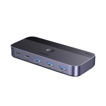 Green Alliance USB switch 3 0 two in four out two computer hosts shared keyboard mouse monitor screen USB flash drive four-port splitter multiple printers sharer one-to-two converter