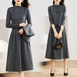 Осенний жилет, весеннее осеннее платье, ретро лонгслив для отдыха, комплект, в западном стиле, 3 предмета