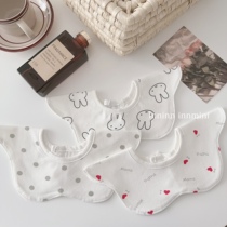 innmini newborn baby pure cotton cute small bibs for men and women baby saliva towels 3 packs can be rotated to prevent spitting up