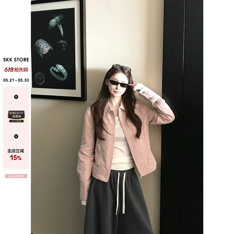 Skk Store Fashionable, Casual, Liberal, American Street Style, Tencel Cotton Work Jacket, Simple Jacket for Women