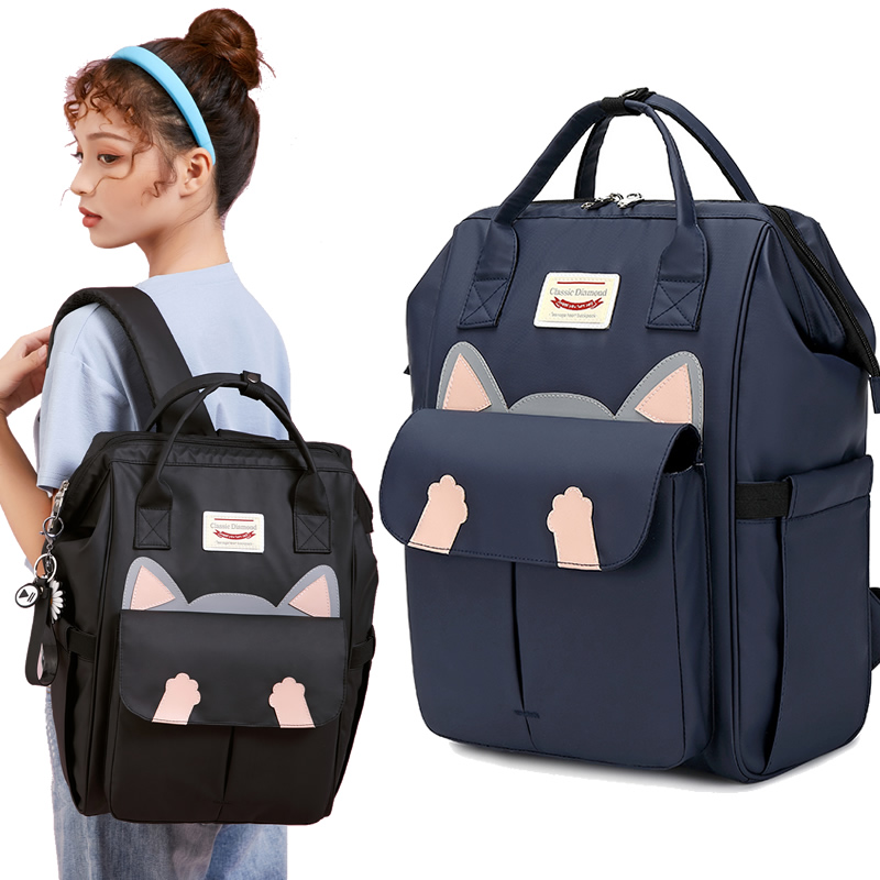 Elementary school student's school bag female junior high school student Han edition high school light large capacity campus small fresh and minus double shoulder bag