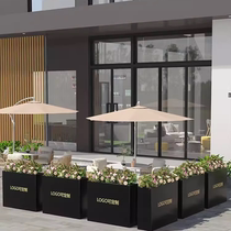 Outdoor stainless steel wrought iron flower box combination municipal commercial street guardrail flower bed sales department square flower trough customization