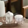 Flower tea cup Tea water separation Ladies office filter Heat-resistant glass tea cup Transparent household tea cup with lid