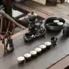 Lazy automatic tea set Household kung fu ceramic living room tea pot small set Office guest tea cup