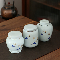 Ruihe Chengxiang tea pot large household storage tank black tea Puer tea ceramic sealed can kung fu tea set accessories