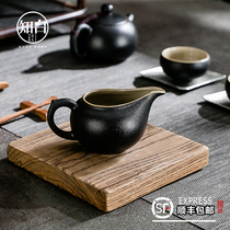 Ceramic kung fu tea set Zen style black pottery tea Sea Road cup porcelain has a public Cup Tea Tea Tea Tea Tea Division