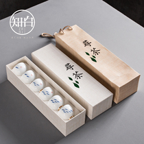 Ceramic hand-painted small tea cups 6 sets of household tea cups office goat Jade tea set tea cup tea bowl set