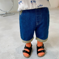 Little Zheng Baby Boy 2021 New Children Loose Straight Drum Wide Leg Long Pants Baby Boy Soft Jeans Spring