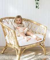 Ancient small fish ins rattan chair single sofa Indonesia natural woven rattan chair home stay true rattan tea table combination