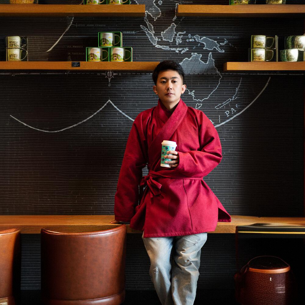 漢服ハートブラウン（V）レッド