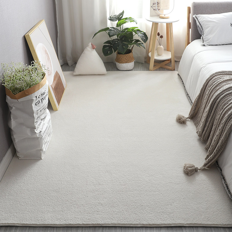 Short Fur Small Rug White Bedroom Bedside Blanket Ground Mat Home Living Room Balcony Children Room Crawl Mat Can Machine Wash