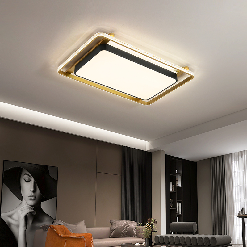 Living room lamp simple modern ultra-thin rectangular square ceiling lamp 2022 new Nordic minimalist light luxury style