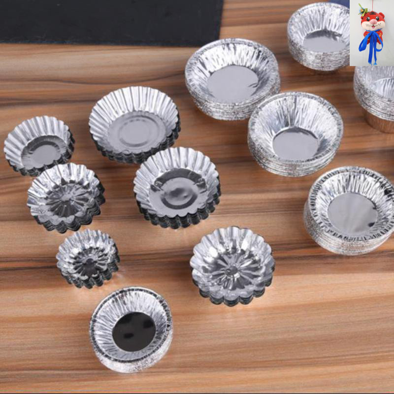Baking oven commercial tinfoil box round tinfoil bowl baking black rice cake base aluminum foil baking tray chrysanthemum egg