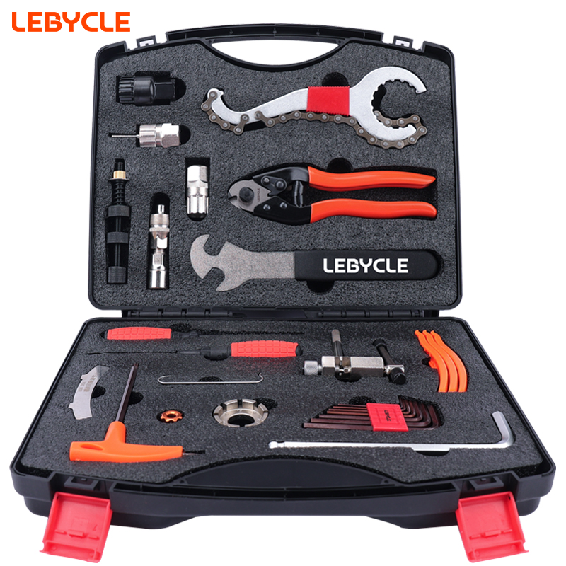 Lebaike 自転車修理ツールセット マウンテンロード 自転車ツールボックス 修理 修理 フライホイール センターシャフト 分解