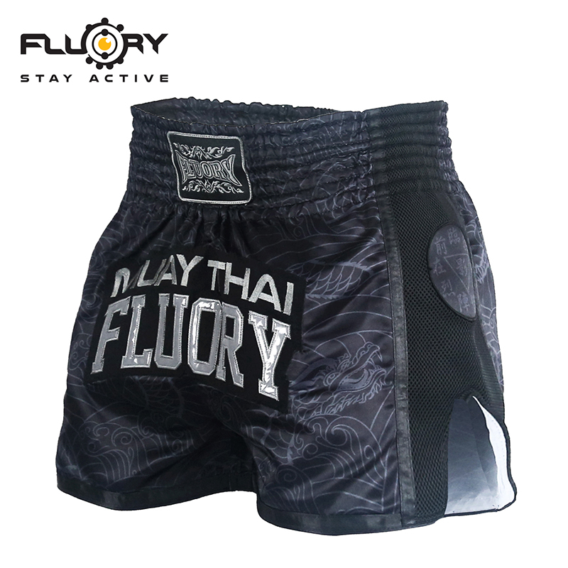 Fluory Muay Thai Shorts Kidsren's Sanda Clothing Fighting Pants Combat Training Competition Printed Boxing Pants Adult