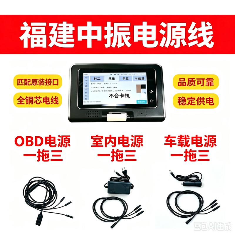 Fujian Zhongzhen Timer Power Cord, Zhongzhen Driving School Vehicle Power Cord, Zhongzhen Card Machine Coach Vehicle Power Cord