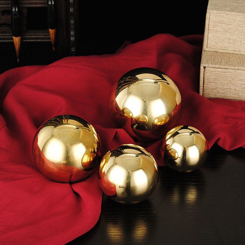 Solid copper ball pure copper fitness ball swing piece health care ball handlebar piece to play disc hand brass ball windball massage swivel hand