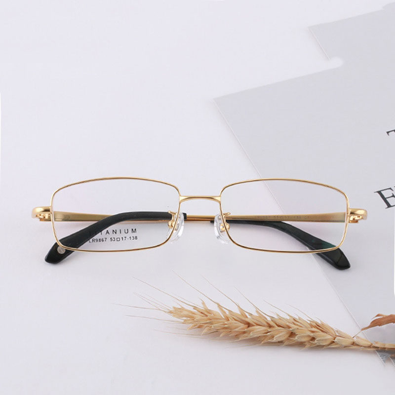 Pure titanium myopia glasses men's glasses frame myopia glasses frame ultra-light full frame frame ultra-light frame 9867